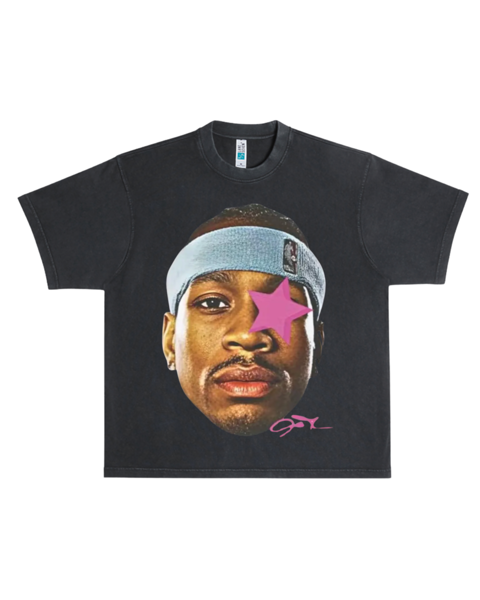 ALLEN IVERSON AI PINK STAR BOXY COTTON TEE SHIRT BOXY