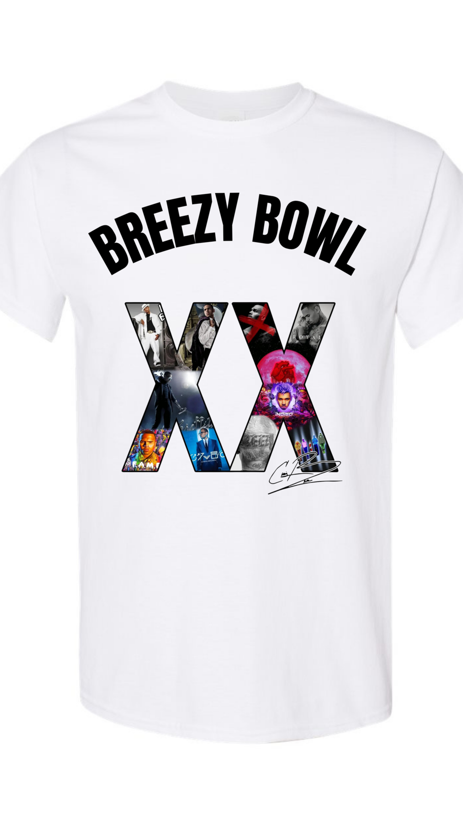 CHRIS BROWN "BREEZY" SHORT SLEEVE TEE TOUR SHIRT BOWL XX 