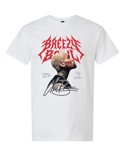 CHRIS BROWN "BREEZY" SHORT SLEEVE TEE TOUR SHIRT BOWL XX 