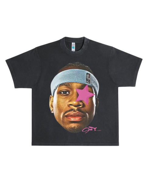 ALLEN IVERSON AI PINK STAR BOXY COTTON TEE SHIRT BOXY