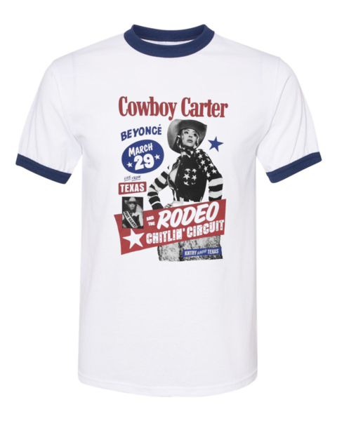 CC RINGER COWBOY CARTER SHORT SLEEVE RINGER  TEE TOUR SHIRT 