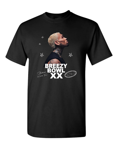 CHRIS BROWN "BREEZY" SHORT SLEEVE TEE TOUR SHIRT BOWL XX 
