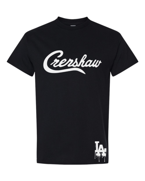 CRENSHAW SCRIPT WHITE TSHIRT CRENSHAW TSHIRT CALIFORNIA TSHIRT 